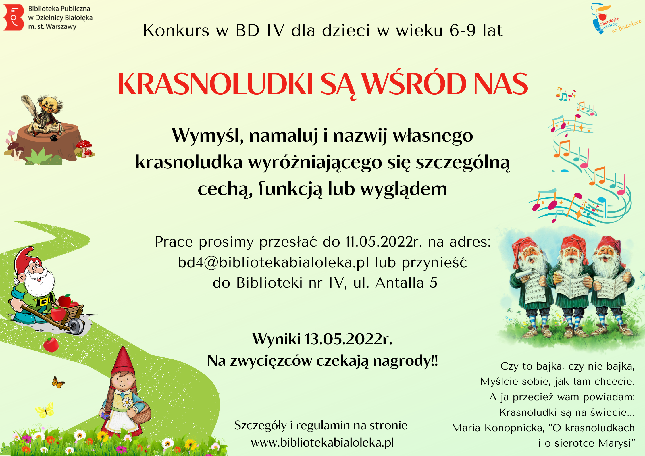 Read more about the article UWAGA!! UWAGA!! KRASNOLUDKI SĄ WŚRÓD NAS – ogłaszamy konkurs w BD IV.