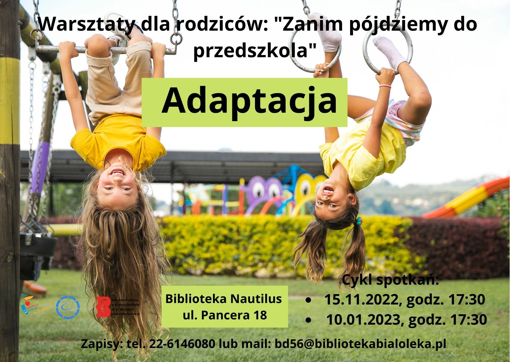 Read more about the article Zapraszamy do Nautilusa na cykl warsztatów dla rodziców: „Zanim pójdziemy do przedszkola” – ADAPTACJA!