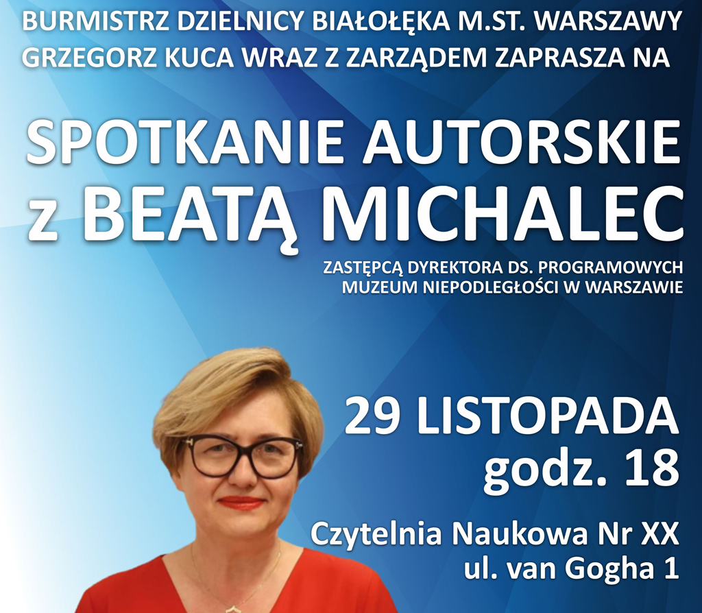 Read more about the article Spotkanie z dr Beatą Michalec wokół książki „Stefan Starzyński – gospodarz stolicy w latach 1934-1939”