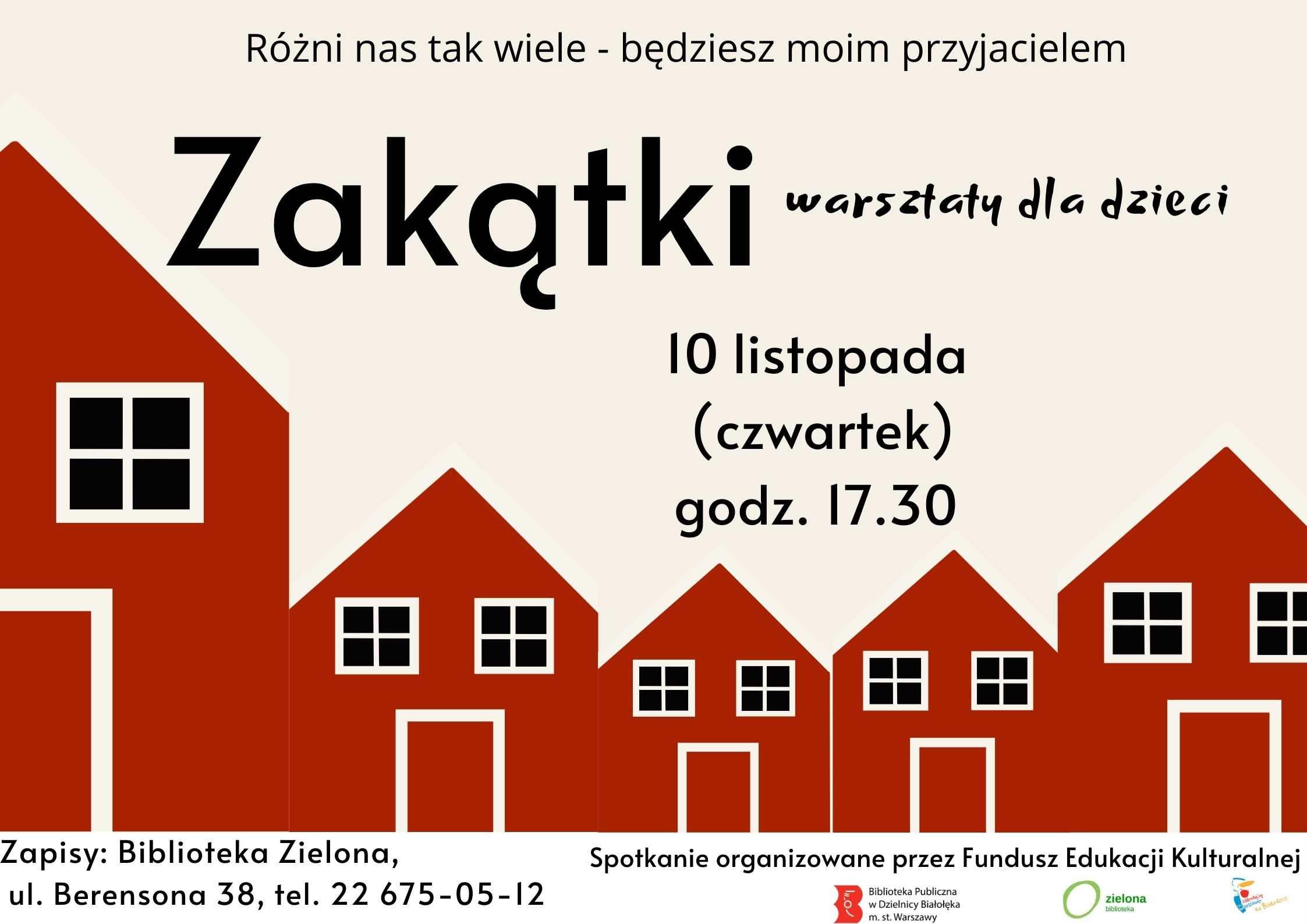 Read more about the article Różne Zakątki w Zielonej Bibliotece. Warsztaty dla dzieci.