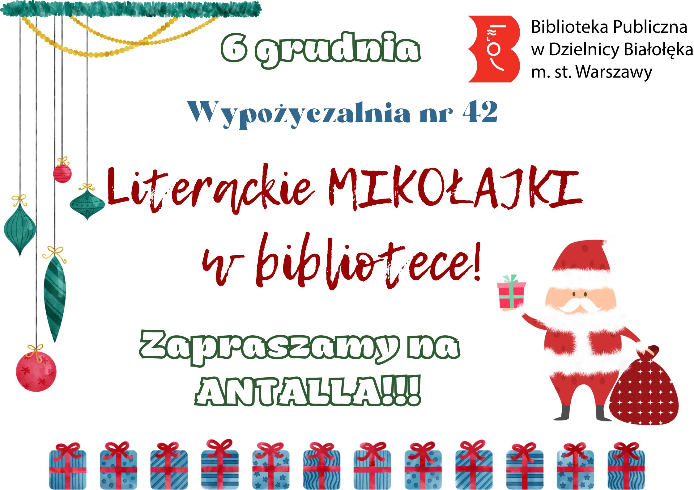 Read more about the article Literackie Mikołajki w Wypożyczalni Nr 42