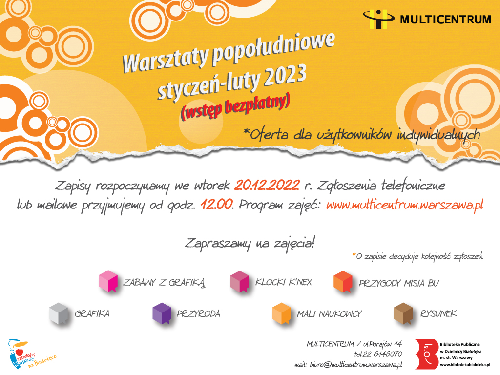 Read more about the article Zapisy na cykl zajęć styczeń-luty w MULTICENTRUM