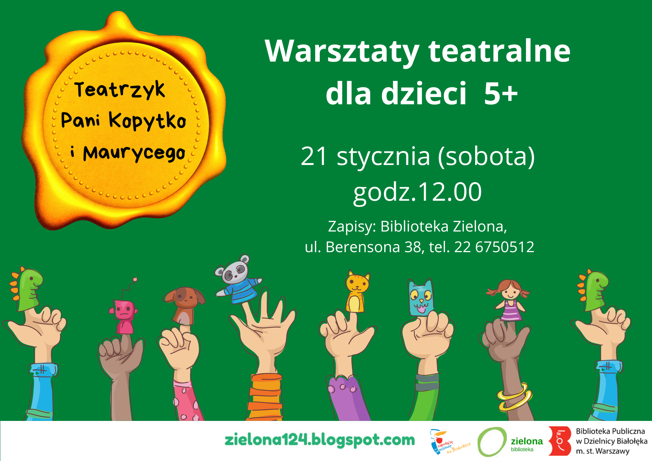 Read more about the article Warsztaty teatralne w Zielonej Bibliotece.