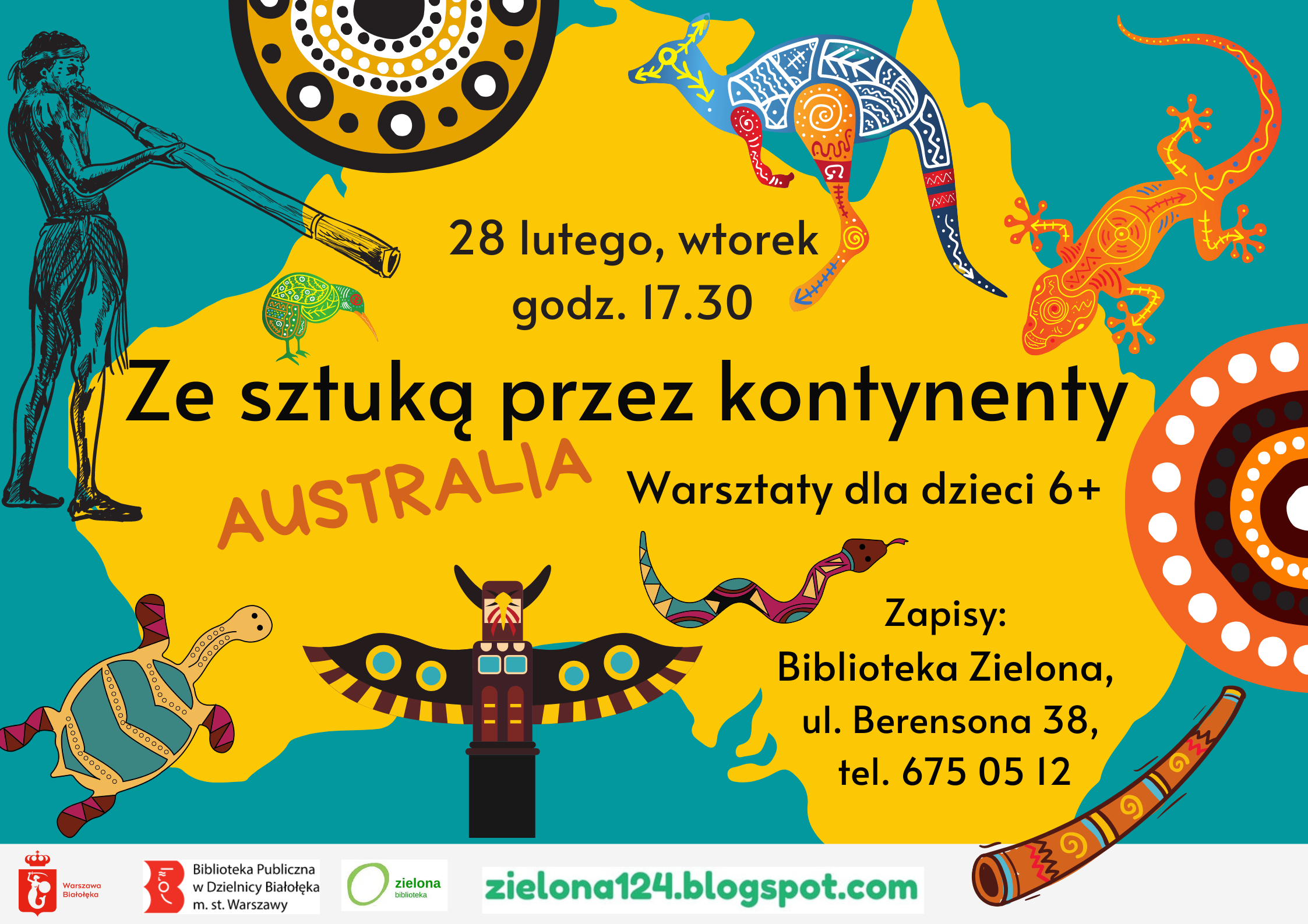Read more about the article Lutowe zajęcia Ze sztuką przez kontynenty w Zielonej Bibliotece.