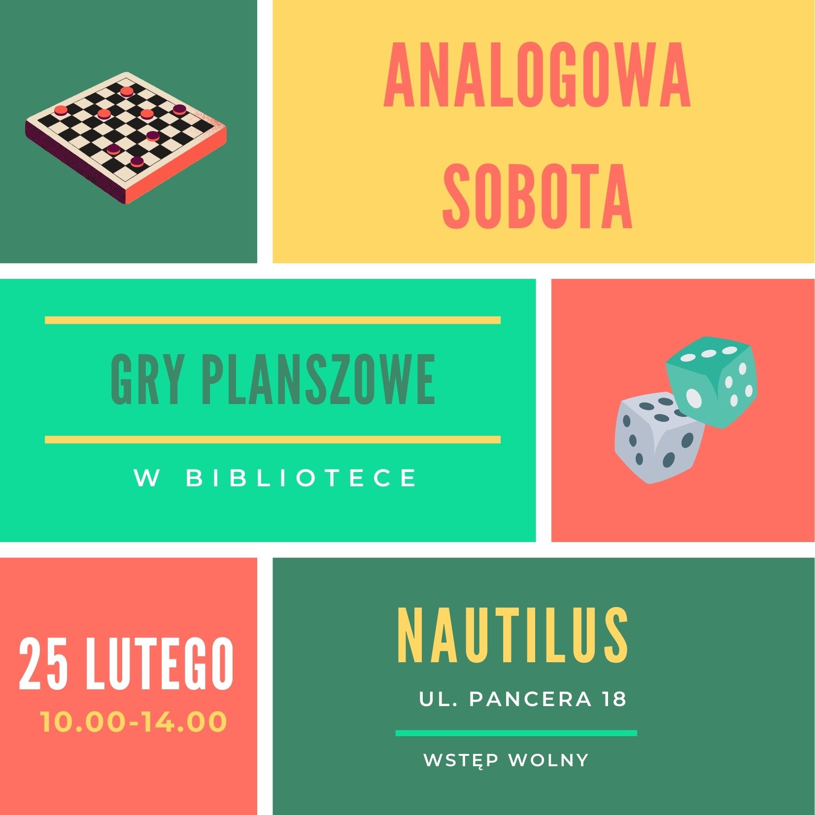 Read more about the article Analogowa sobota w Nautilusie. Gry planszowe w bibliotece!