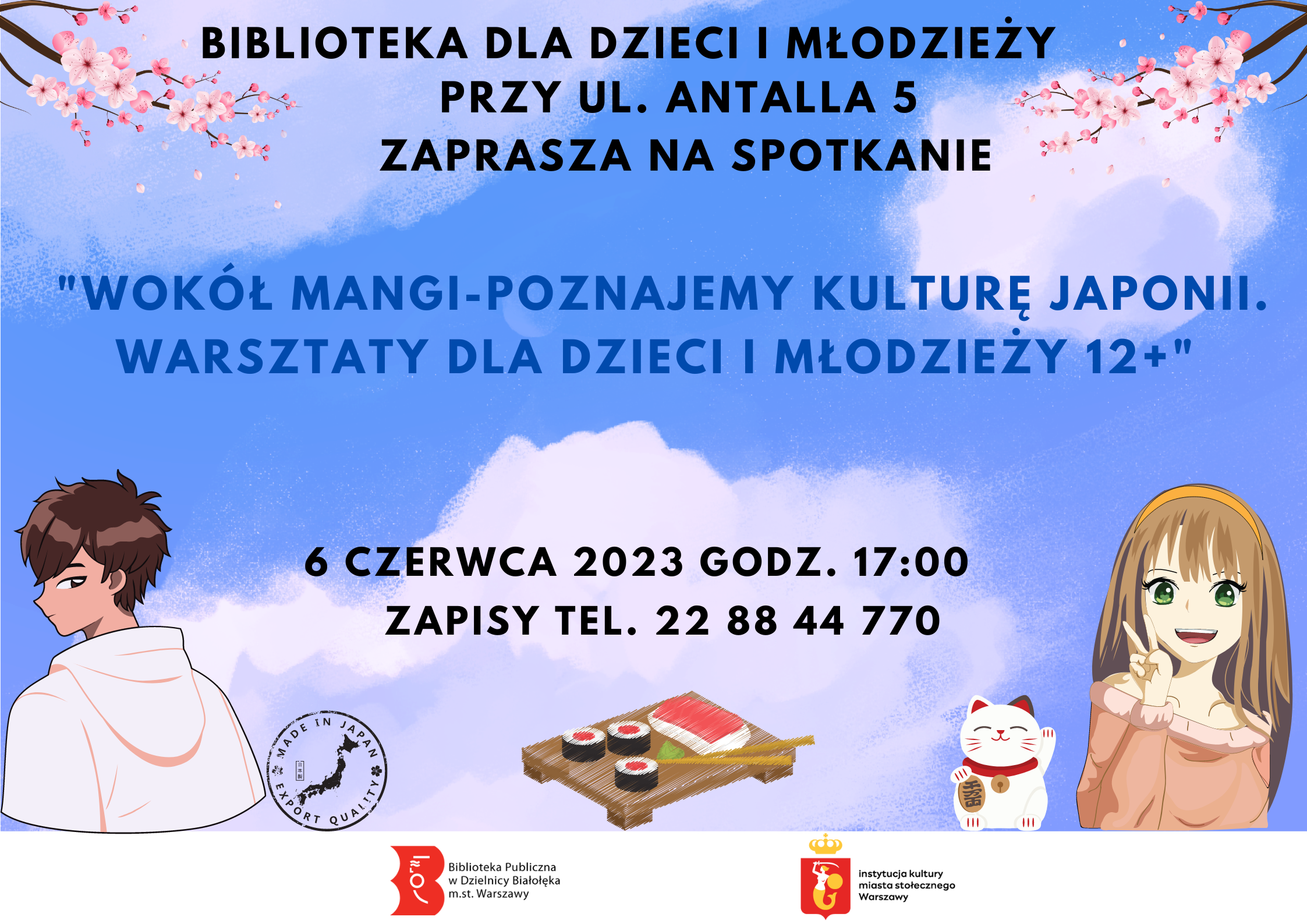 Read more about the article „Wokół Mangi – poznajemy kulturę Japonii”. Warsztaty dla dzieci i młodzieży