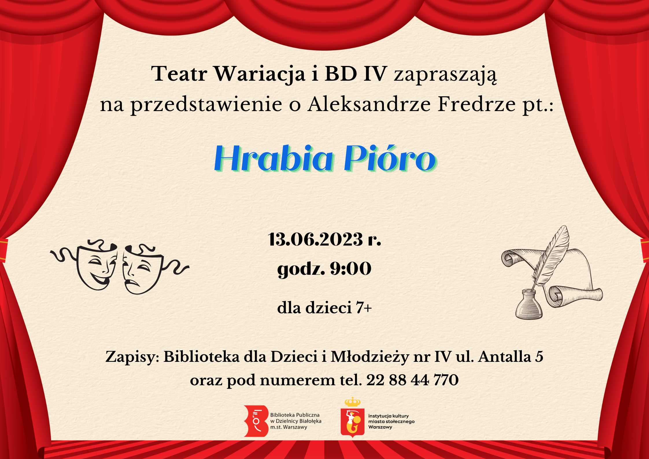 Read more about the article Teatr Wariacja w BD IV – przedstawienie „Hrabia Pióro”