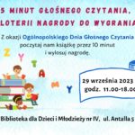5 minut głośnego czytania – w loterii nagrody do wygrania!!