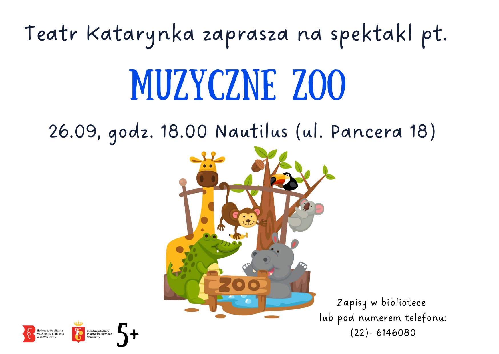 Read more about the article Teatr Kataryna zaprasza na spektakl pt. „Muzyczne Zoo”