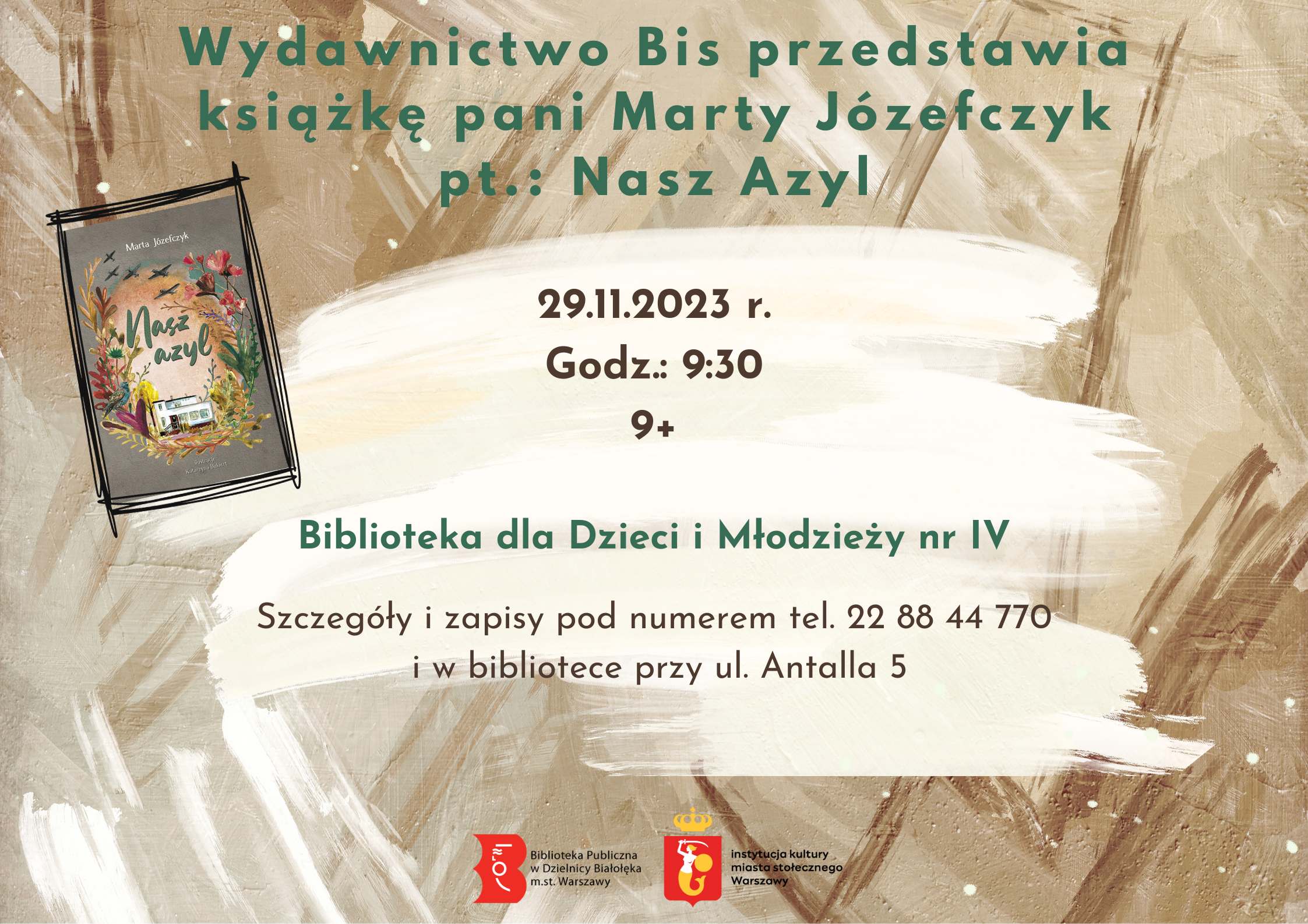Read more about the article Wydawnictwo Bis w BD IV prezentuje książkę pani Marty Józefczyk pt.: Nasz Azyl