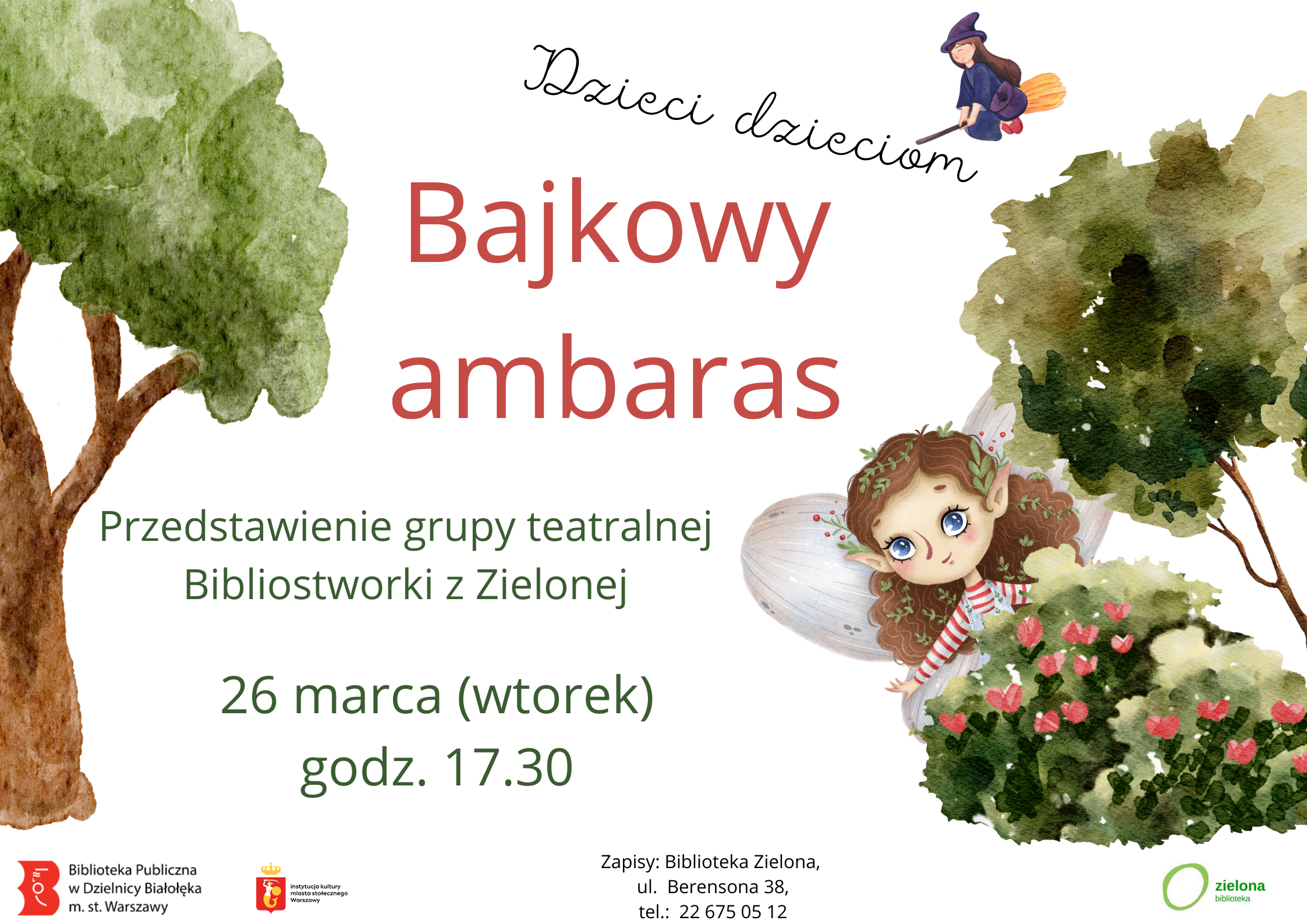 Read more about the article Przedstawienie ” Bajkowy ambaras” w Zielonej Bibliotece