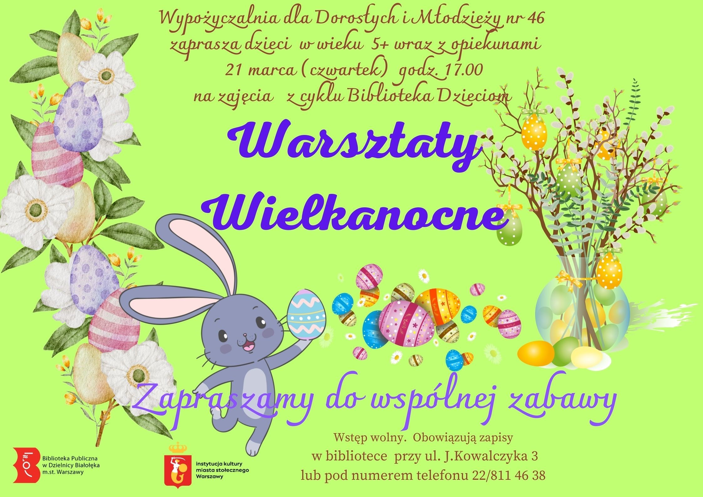 Read more about the article Warsztaty Wielkanocne w Wypożyczalni Nr 46