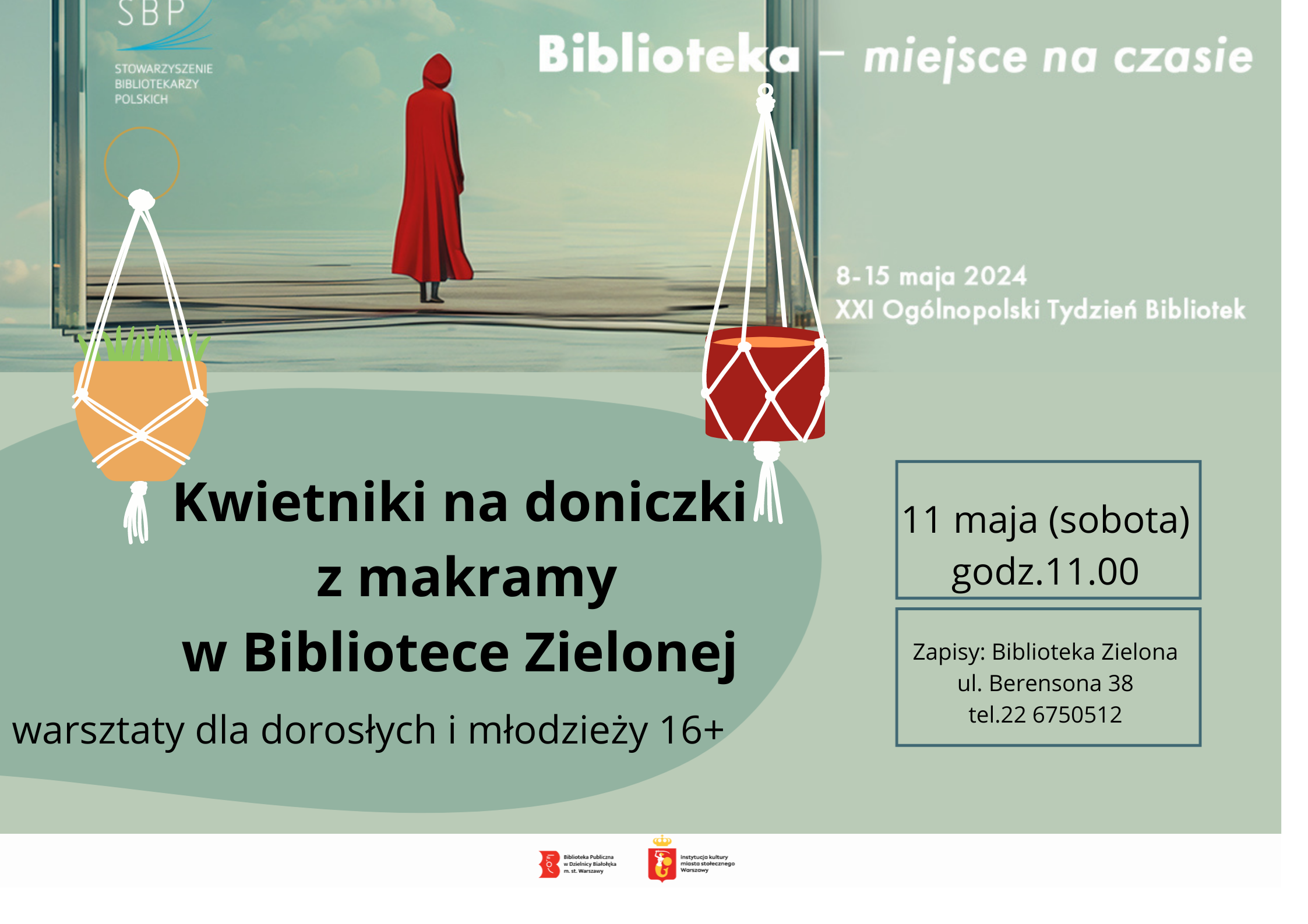 Read more about the article Kwietniki z makramy w Bibliotece Zielonej.