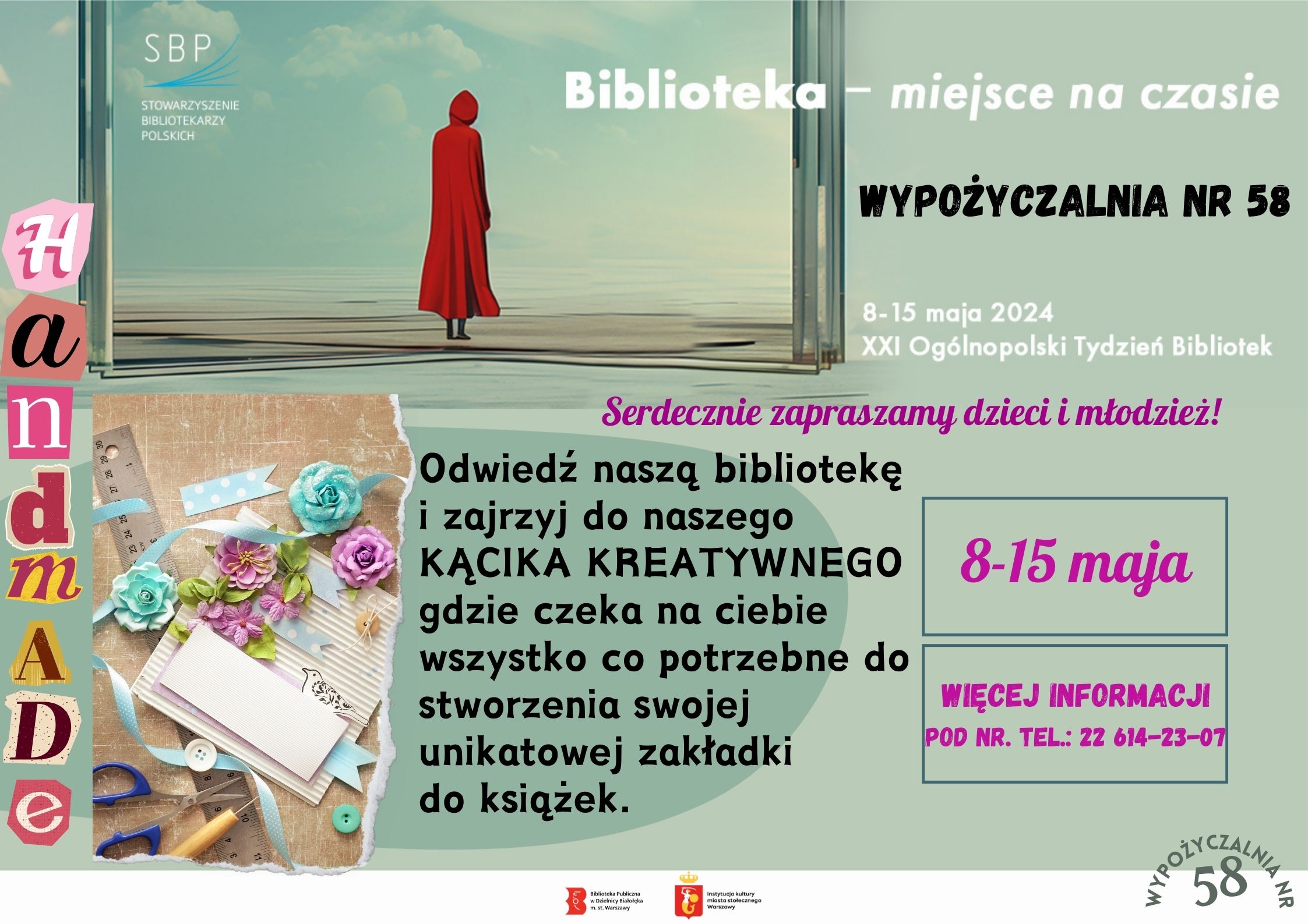 Read more about the article Tydzień Bibliotek w Wypożyczalni Nr 58 – Kącik Kreatywny