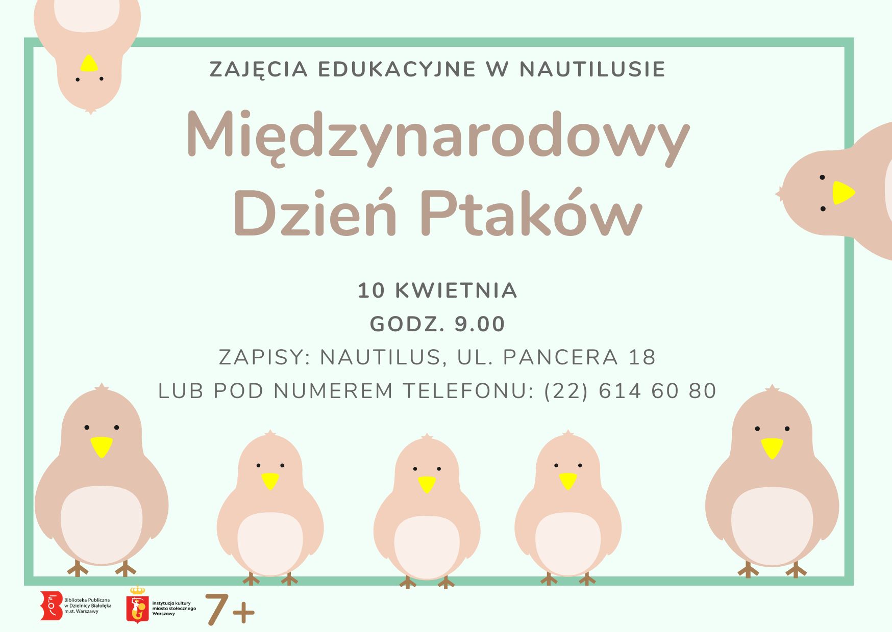 Read more about the article Międzynarodowy Dzień Ptaków — zajęcia edukacyjne w Nautilusie