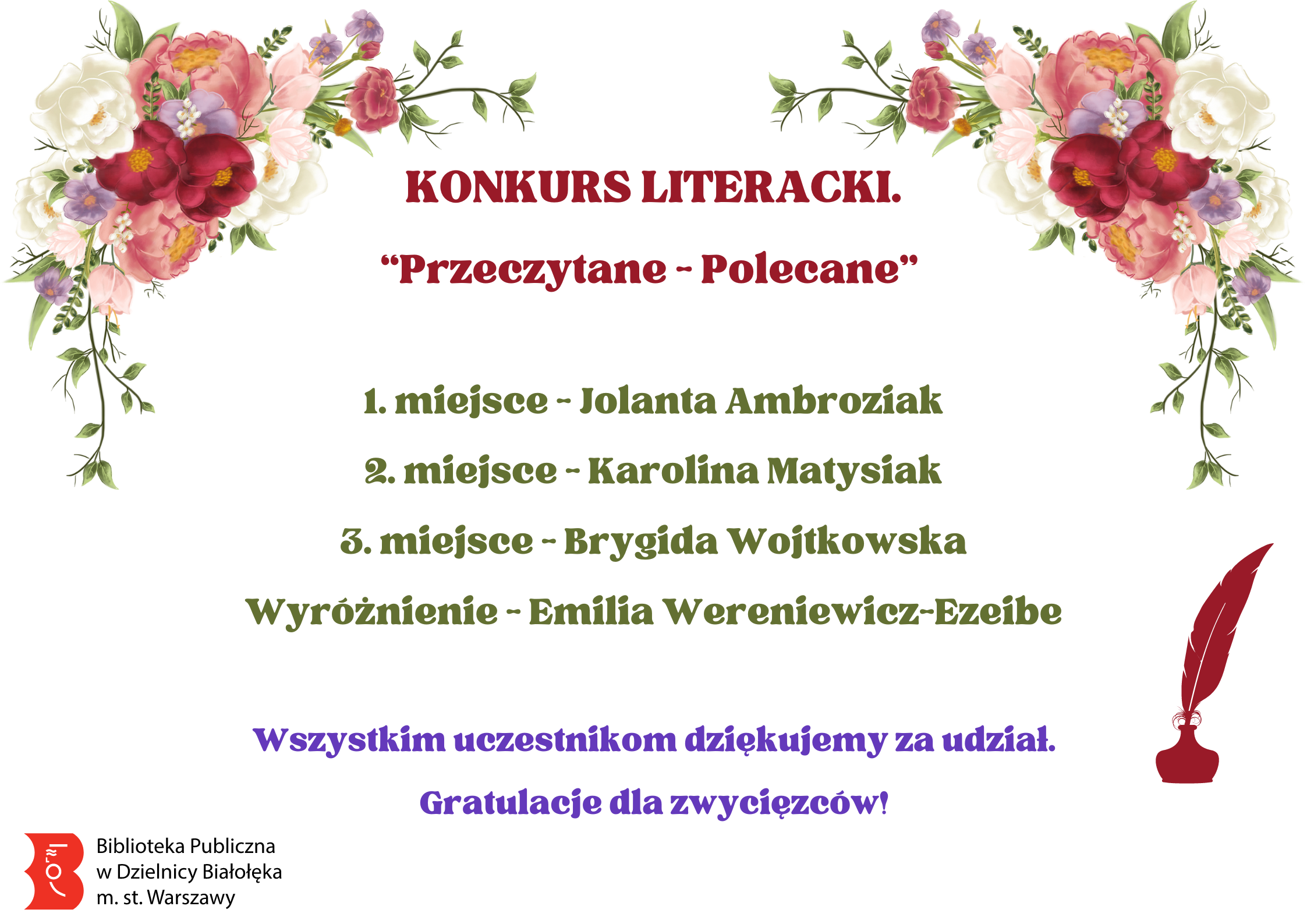 Read more about the article Wyniki konkursu na recenzję w Wypożyczalni Nr 42