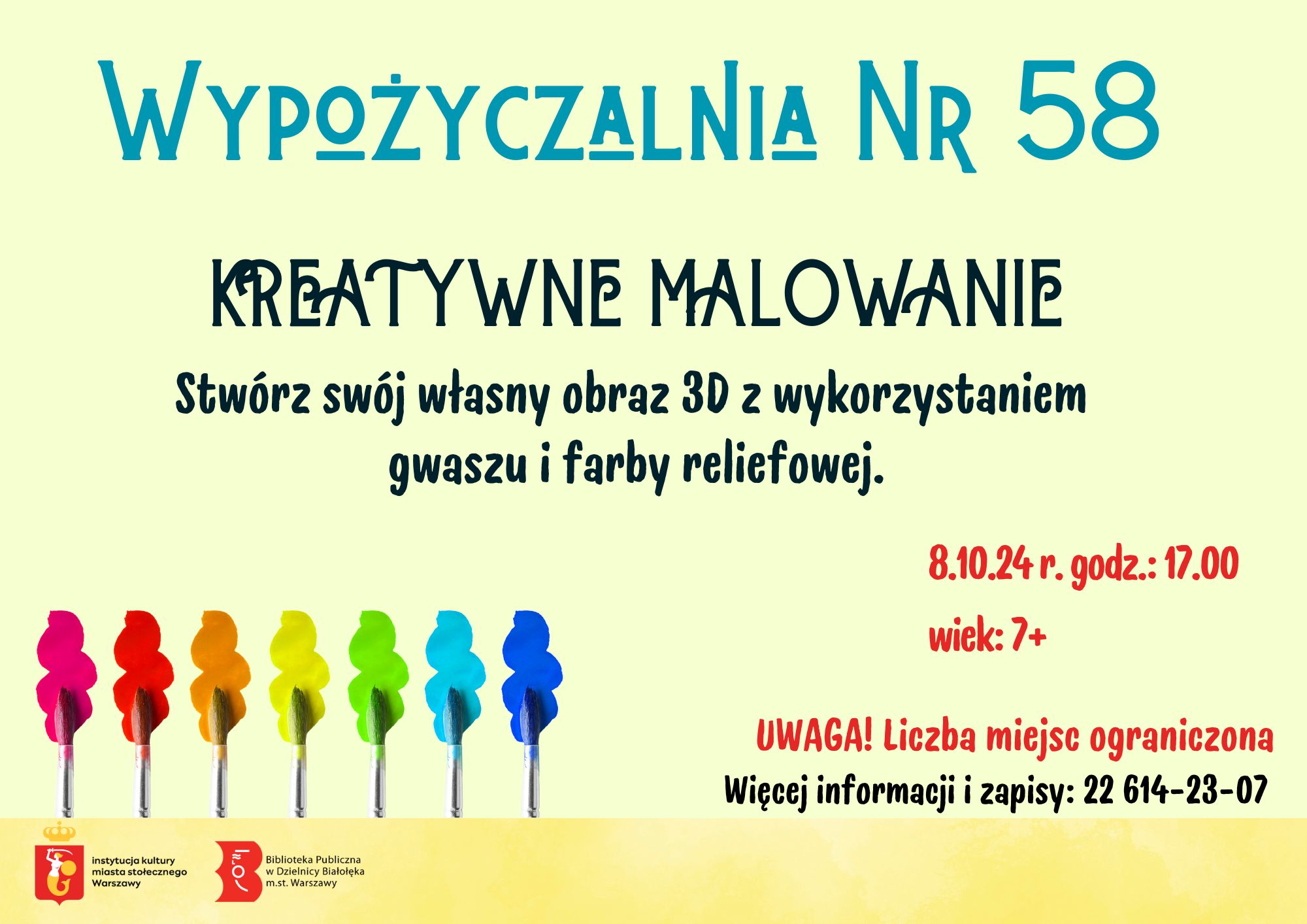 Read more about the article KREATYWNE MALOWANIE w Wypożyczalni Nr 58. 