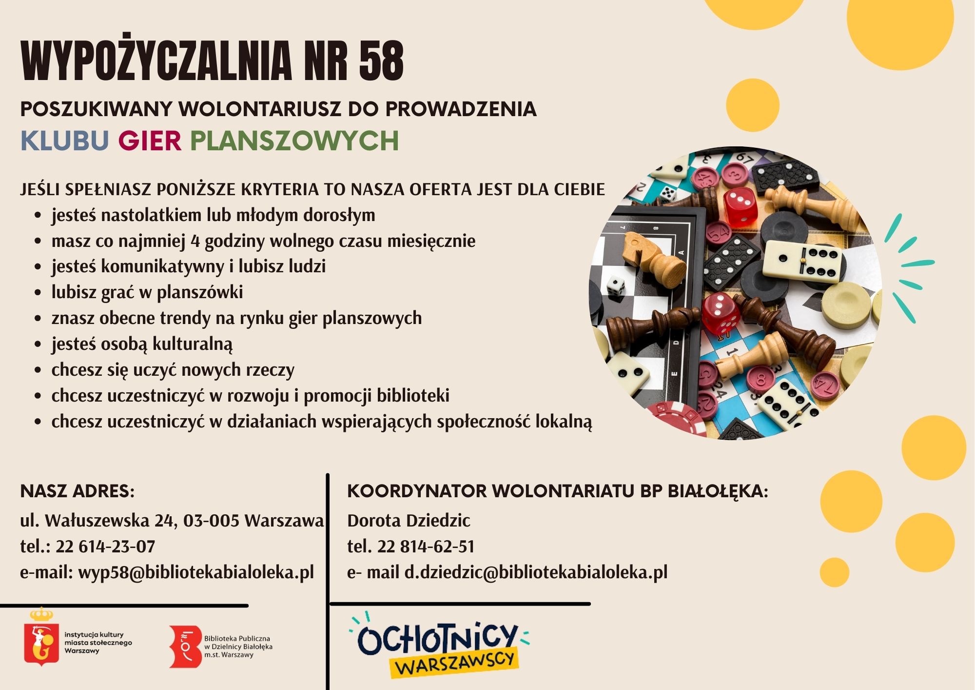 Read more about the article Oferta wolontariatu – Klub Gier Planszowych