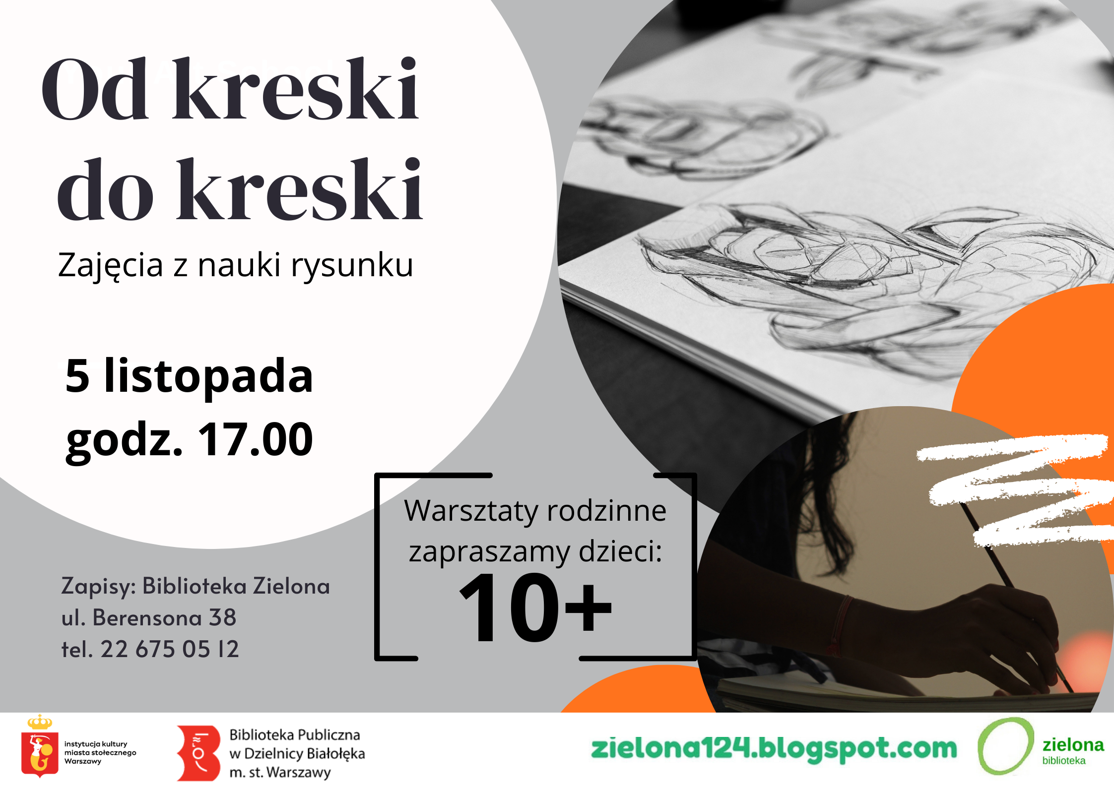 Read more about the article Warsztaty Od kreski do kreski w Bibliotece Zielonej.