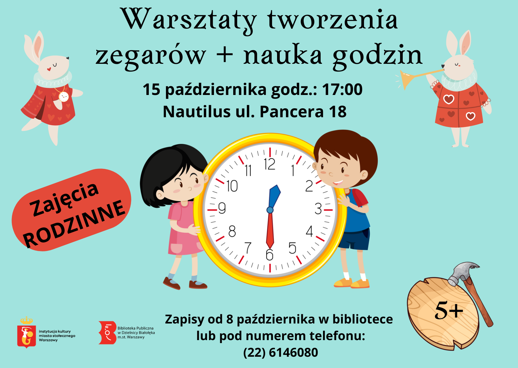 Read more about the article „Rodzinne warsztaty tworzenia zegarów + nauka godzin” w Nautilusie
