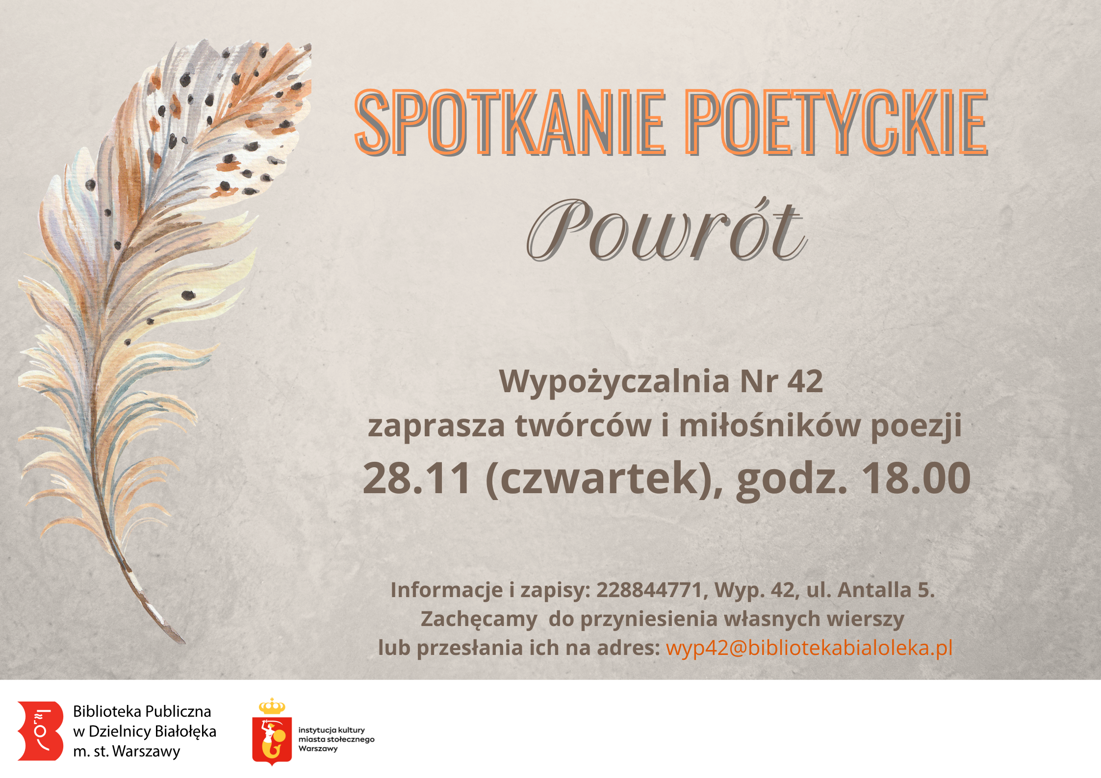 Read more about the article Spotkanie poetyckie „Powrót”