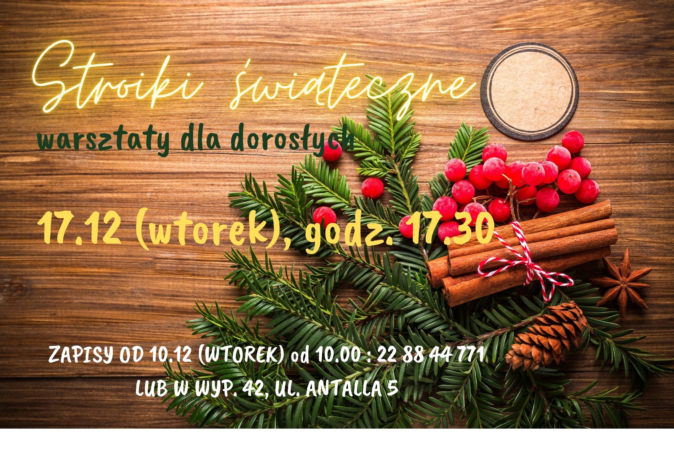 Read more about the article Warsztaty tworzenia stroików świątecznych.