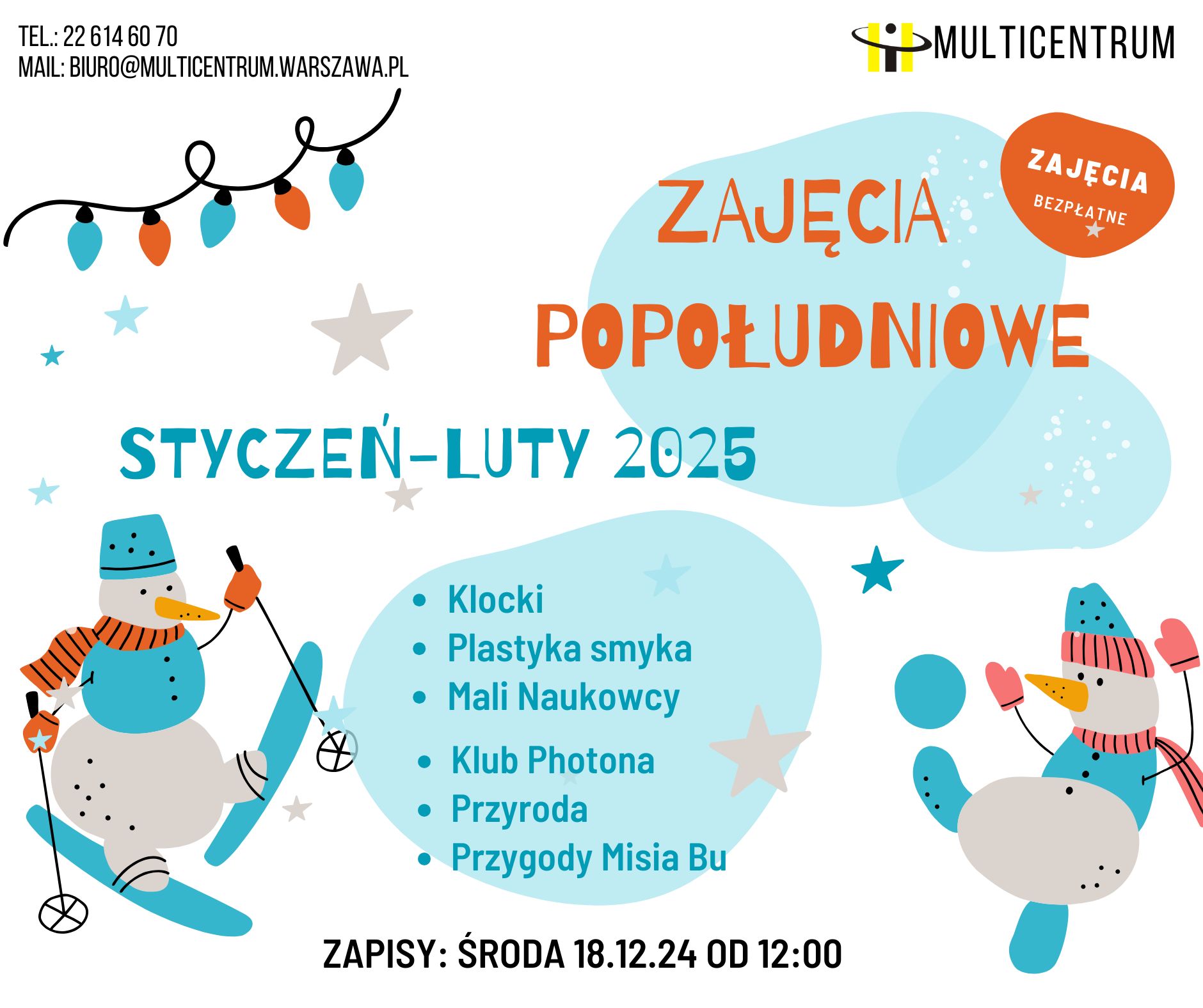 Read more about the article Zapisy na cykl zajęć: styczeń-luty 2025