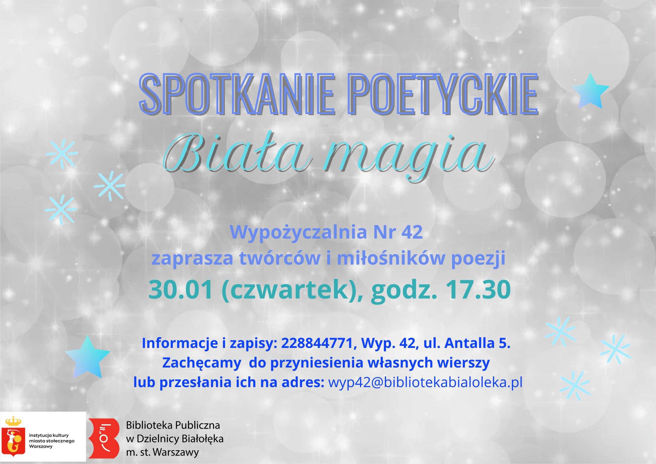 Read more about the article Spotkanie poetyckie „Biała magia”