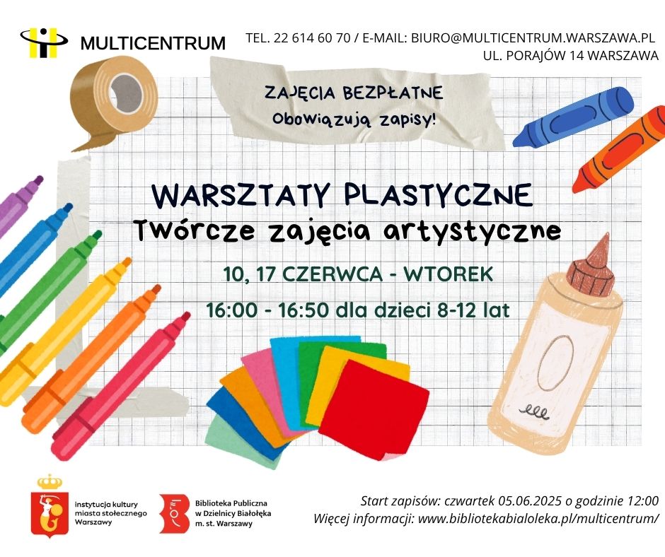 Read more about the article Zapraszamy do MultiCentrum na czerwcowe warsztaty plastyczne