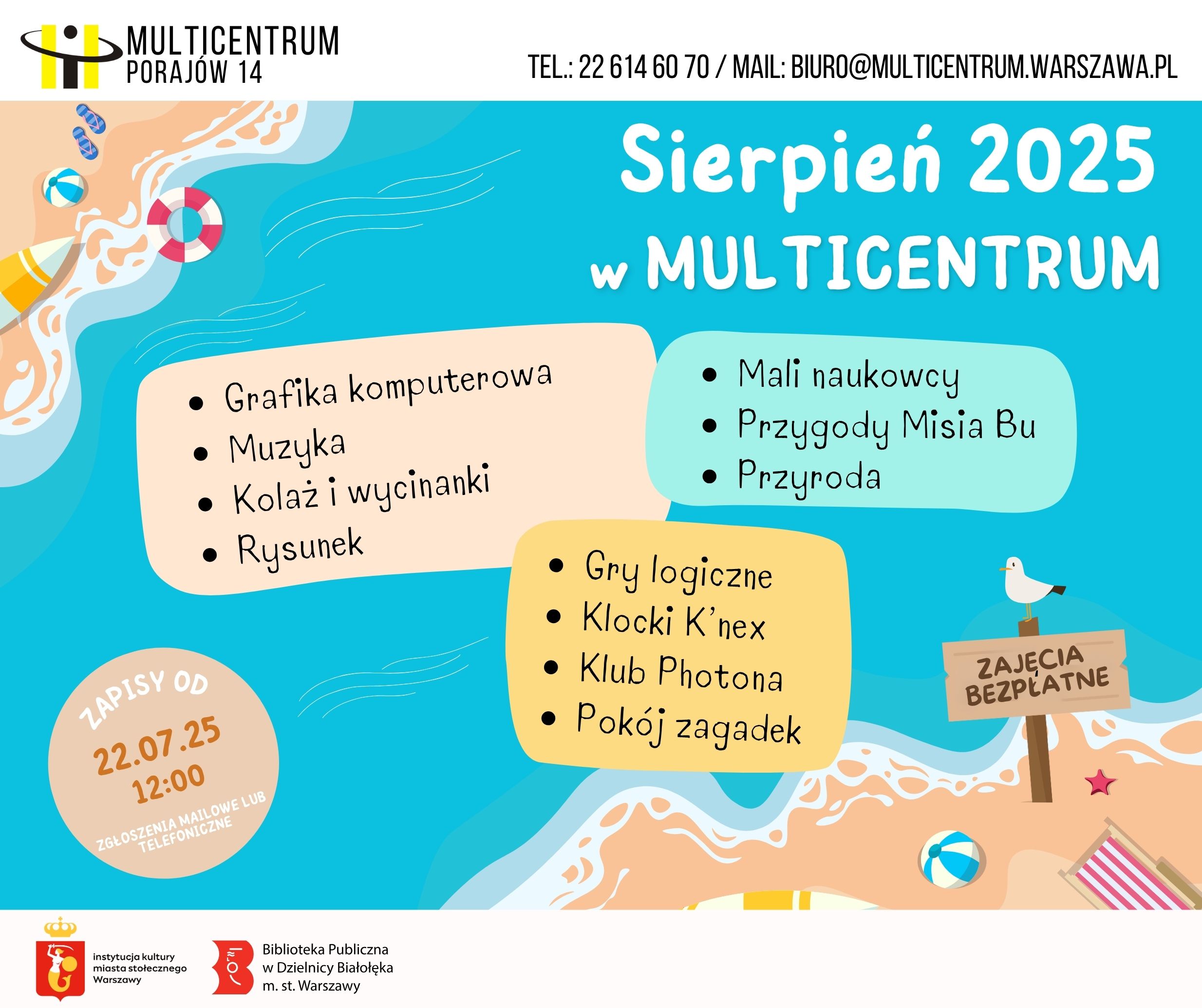 Read more about the article MultiCentrum zaprasza na wakacyjne warsztaty w sierpniu!