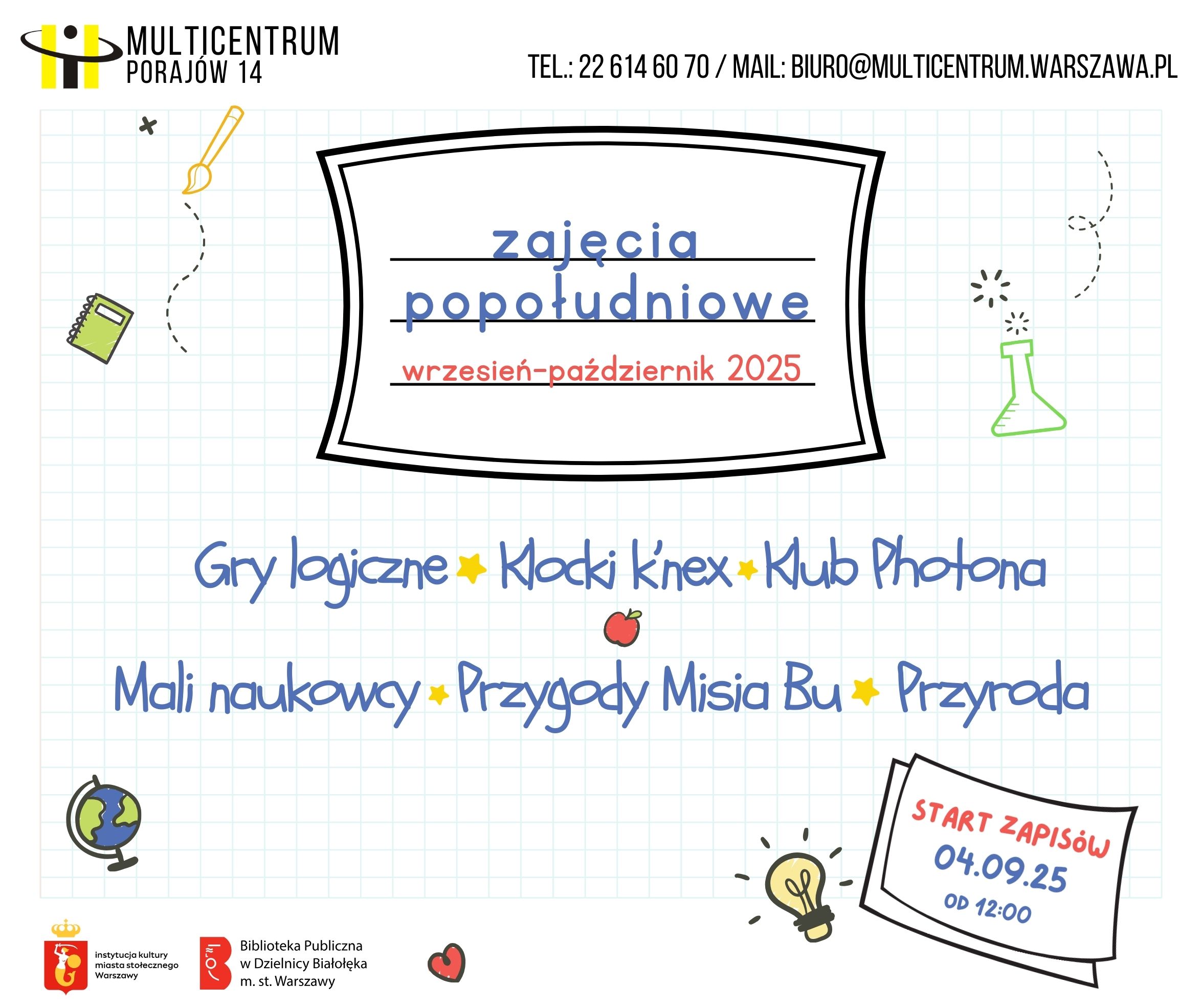 Read more about the article Warsztaty popołudniowe: wrzesień-październik 2025