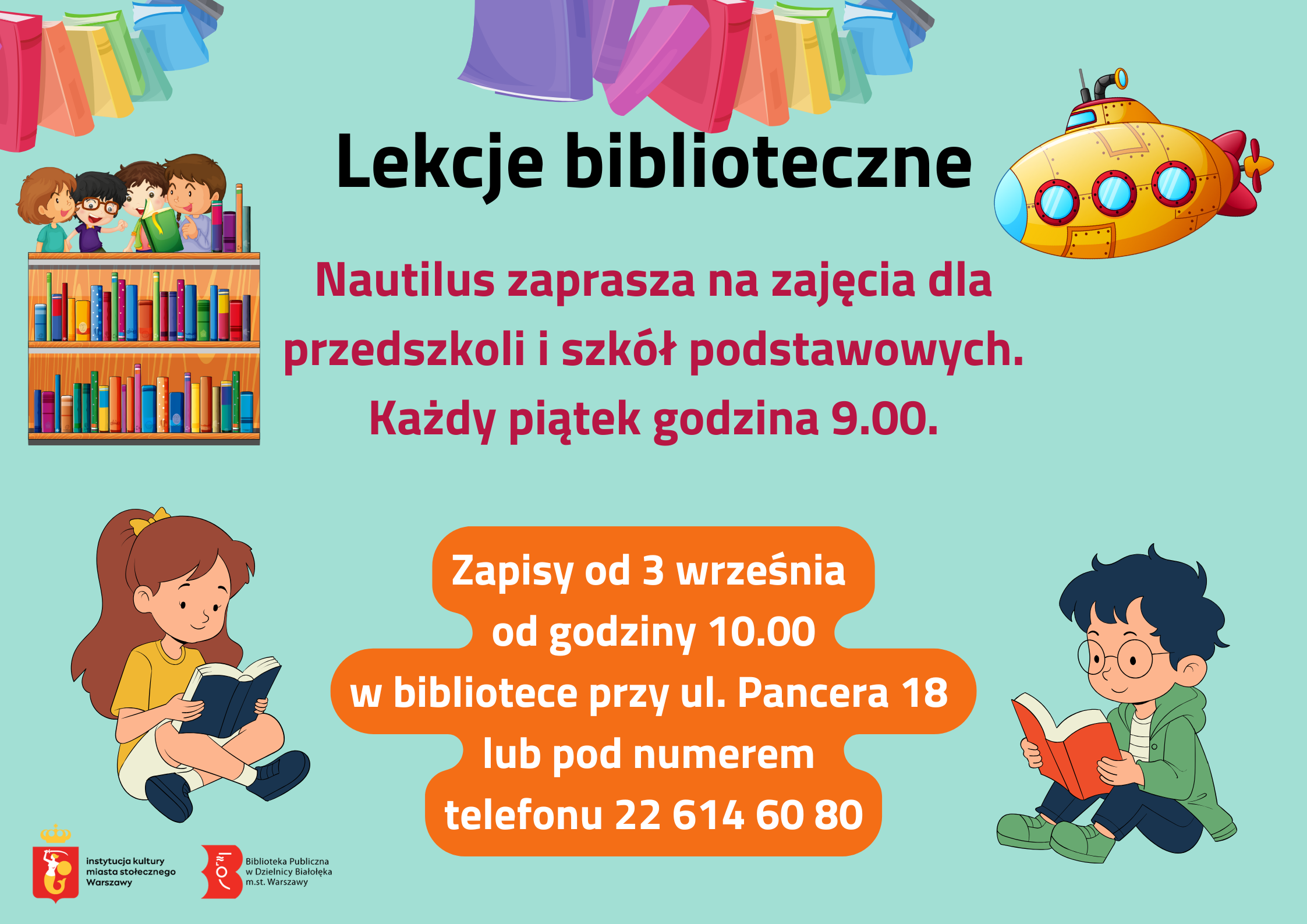 Read more about the article Zapisy na lekcje biblioteczne w Nautilusie