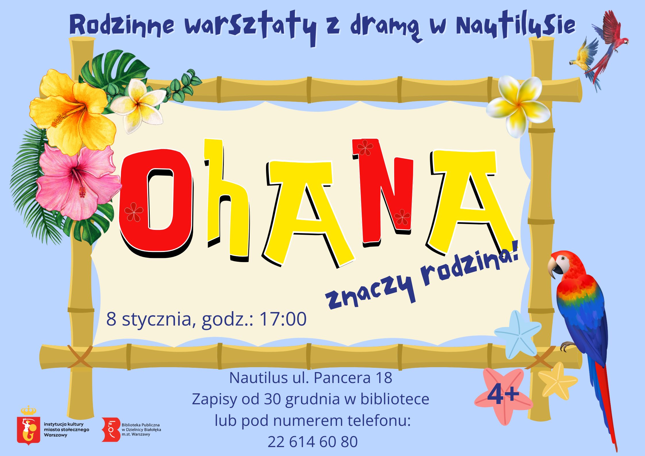 Read more about the article Ohana znaczy rodzina. Rodzinne warsztaty z dramą w Nautilusie.