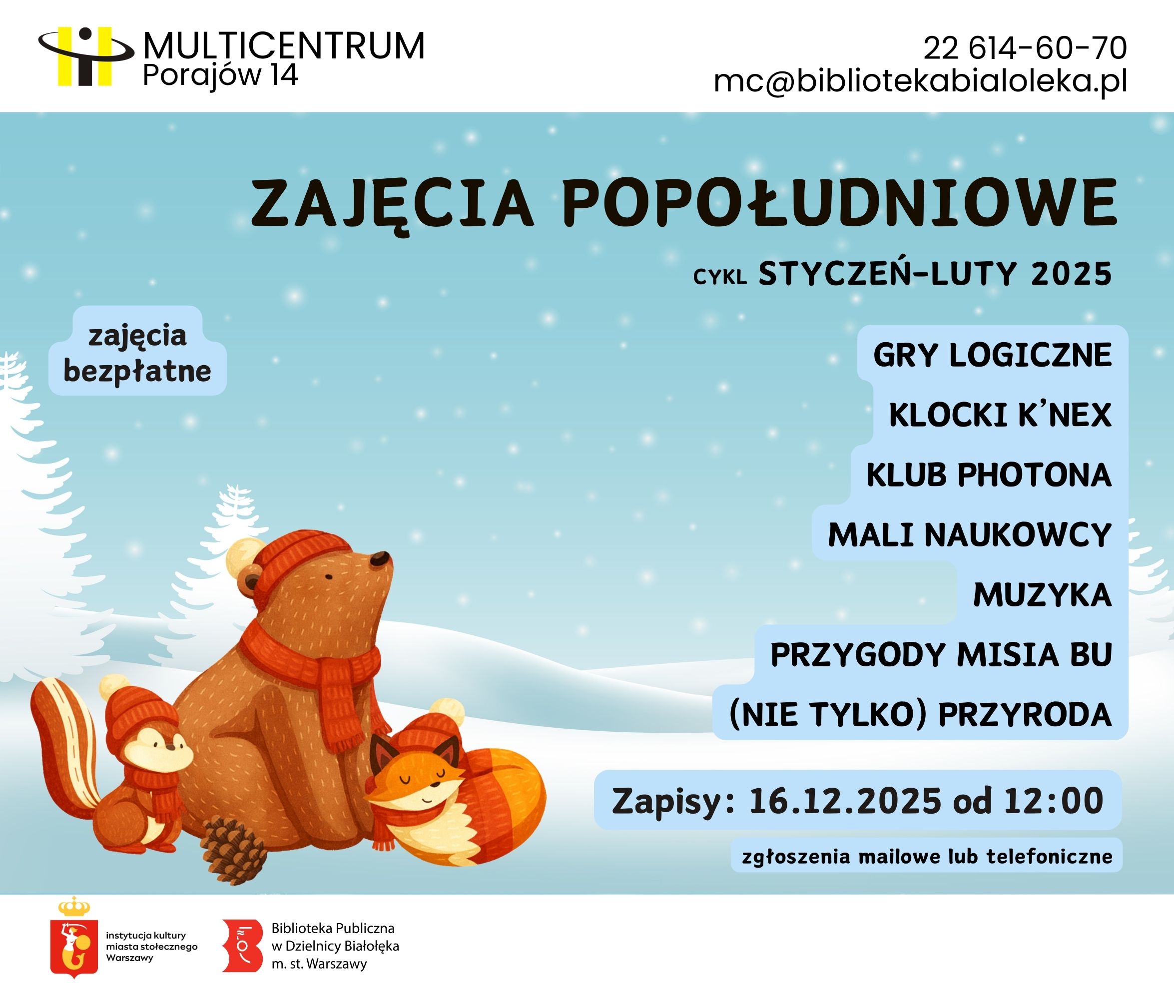 Read more about the article Warsztaty popołudniowe: styczeń-luty 2026