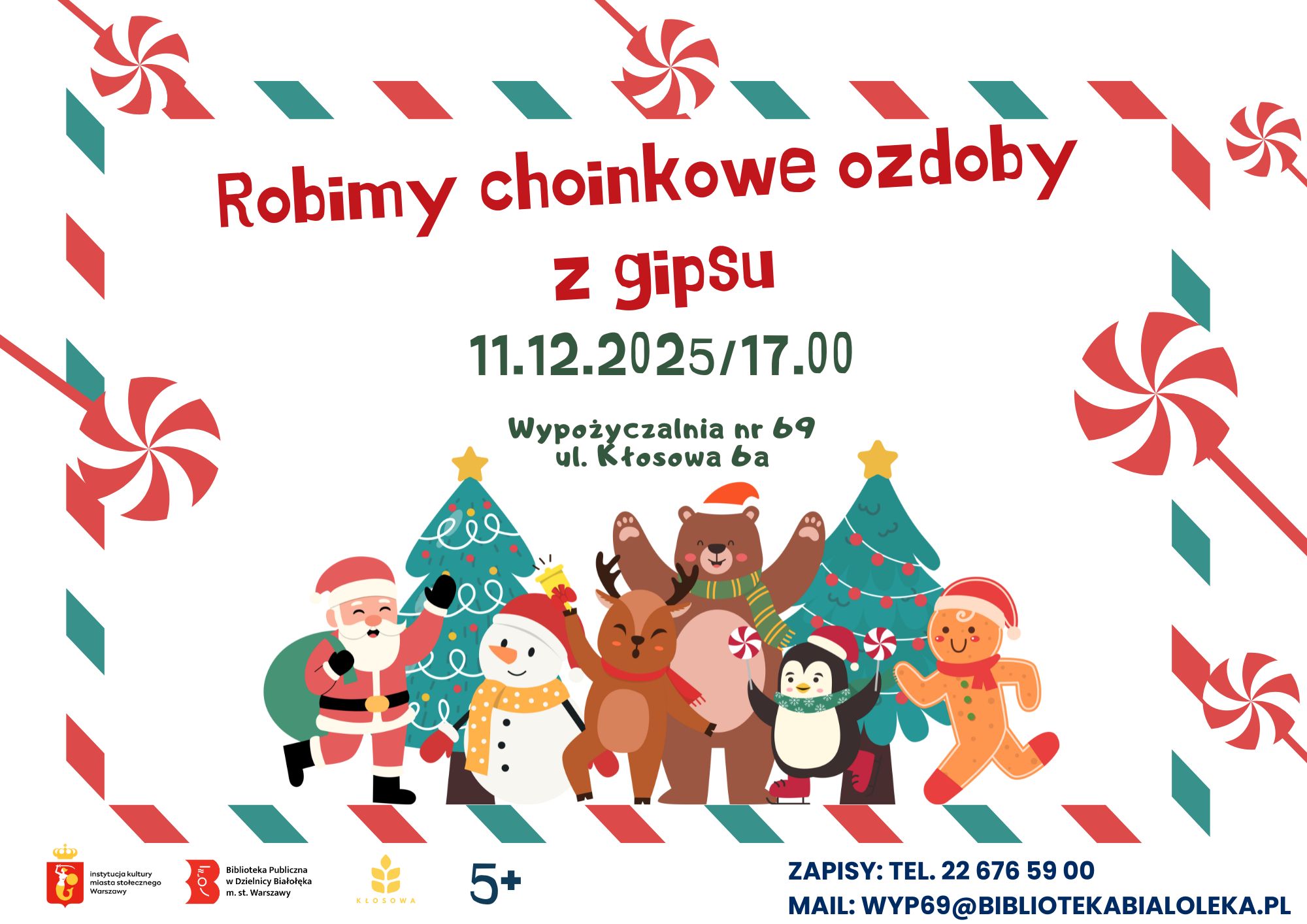 Read more about the article Gwiazdki! Choinki! Cukierki! — zapraszamy na wyjątkowe, świąteczne warsztaty plastyczne w Wypożyczalni nr 69!