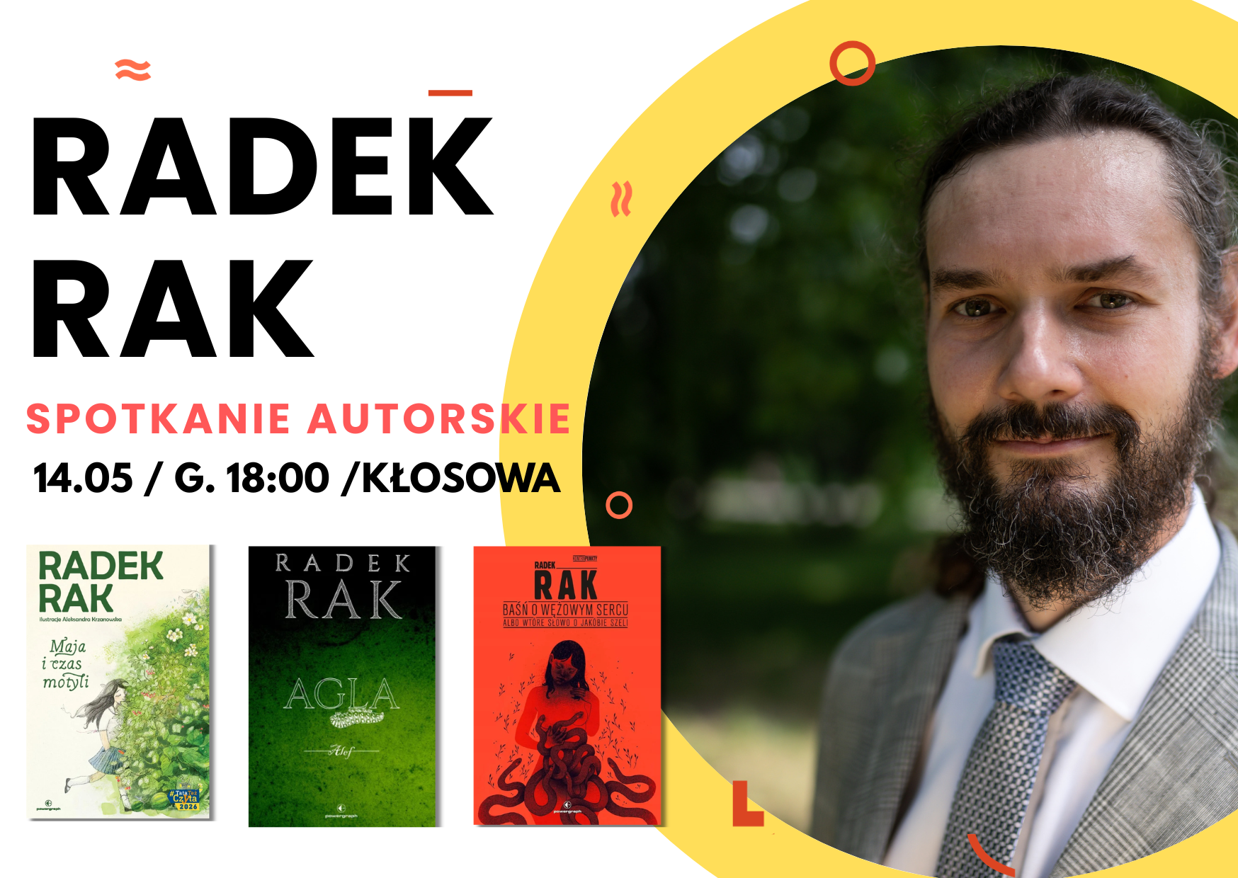 Read more about the article Spotkanie autorskie z Radkiem Rakiem w Wypożyczalni nr 69
