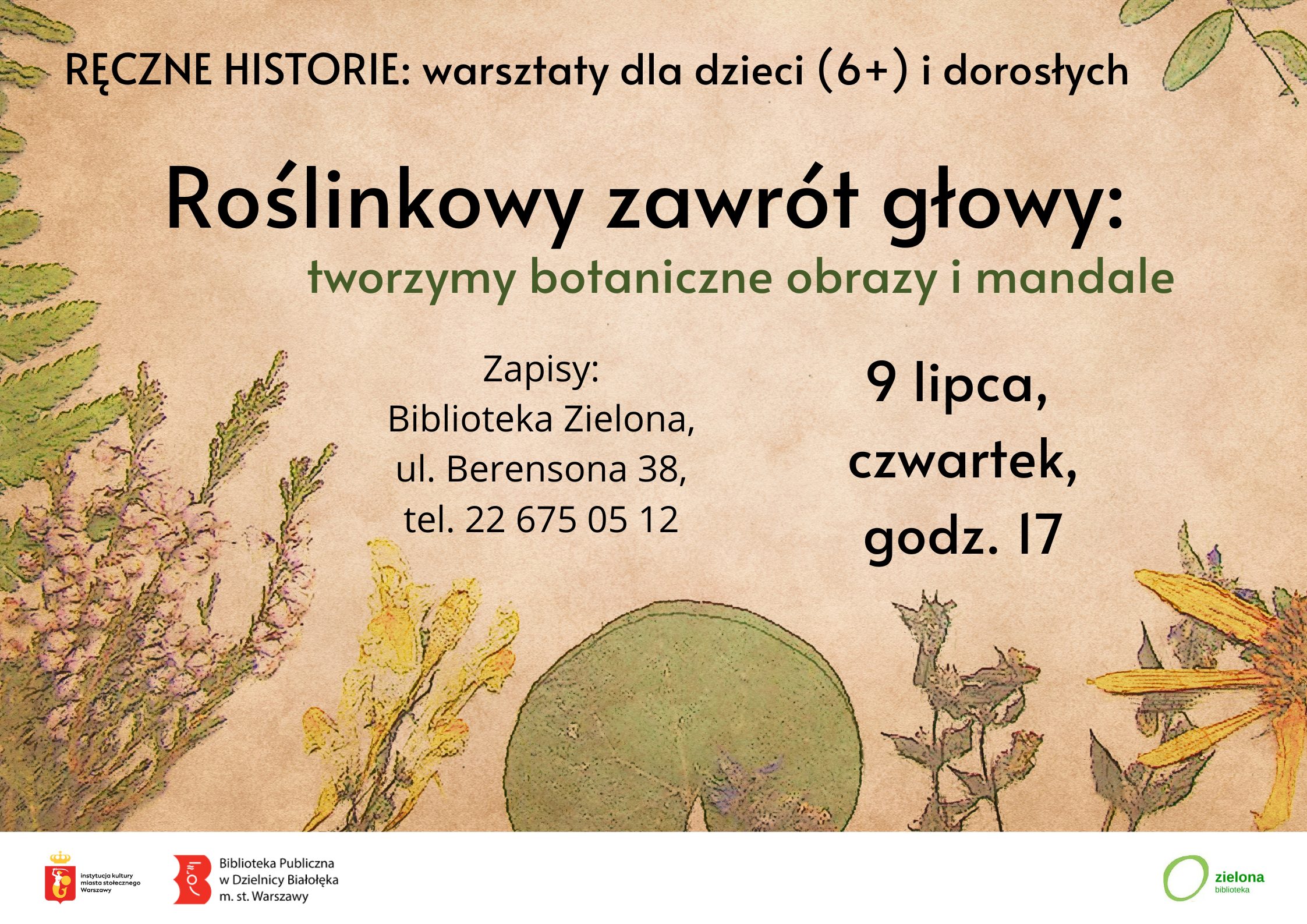 Read more about the article Roślinne obrazki i mandale w Zielonej