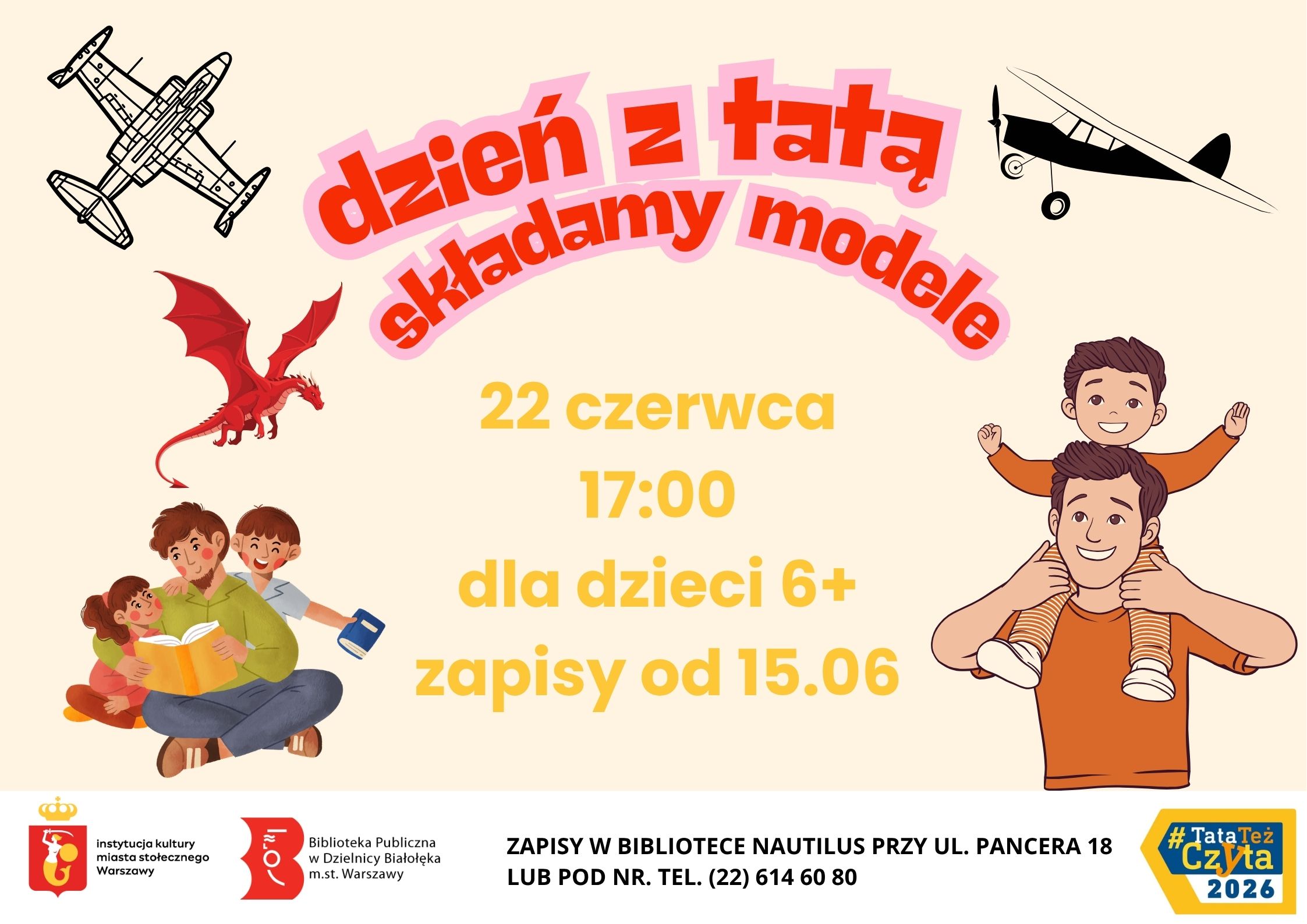 Read more about the article Dzień Ojca w Bibliotece Nautilus! Budujemy samoloty i smoki!